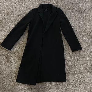 ZARA BLACK OPEN TRENCH MIDI JACKET SIZE SMALL